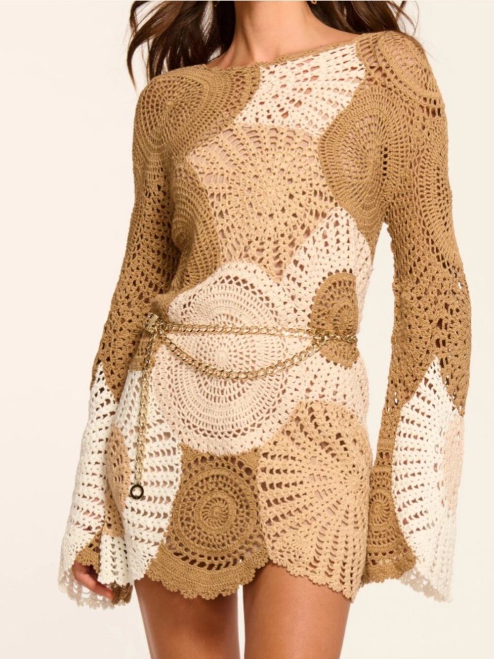 Ramybrook Carina Crochet Colorblock Mini Dess size Small
